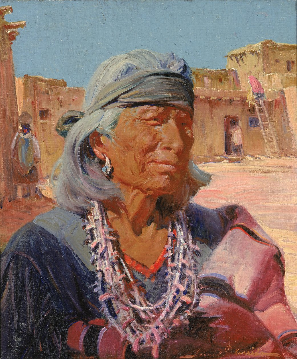 Old Man of Zuni, Yppersteprest Cacique, 1924. av Gerald Cassidy