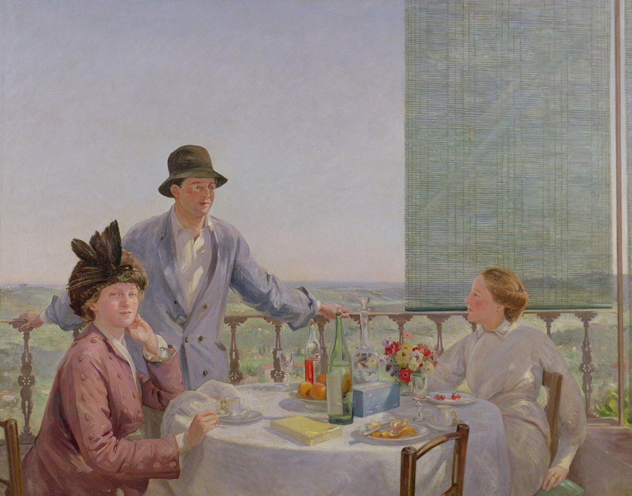 Portrettgruppe med Albert Rutherston (1881-1953) (Etter lunsj) 1910 av Gerard Chowne