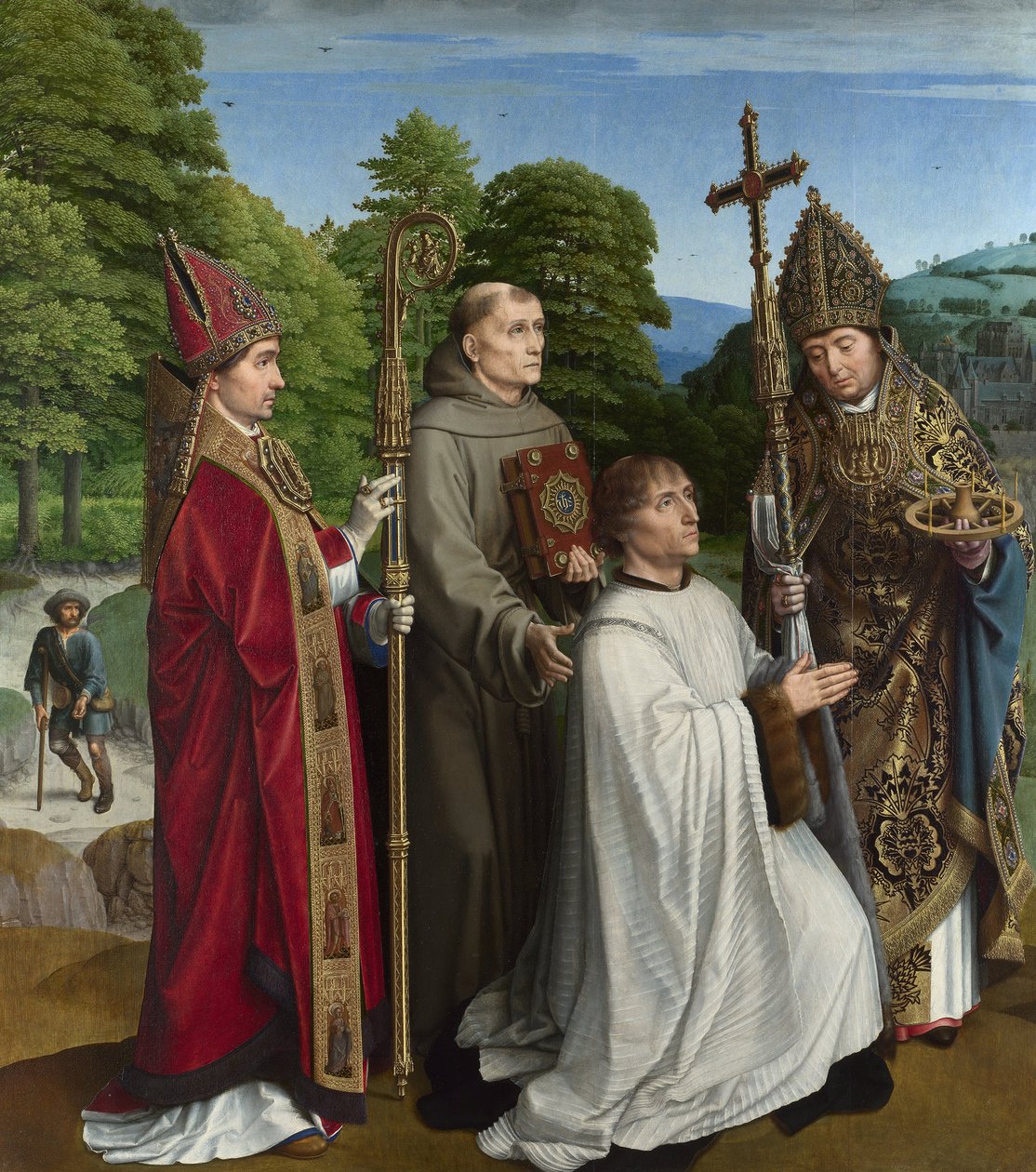 Canon Bernardijn Salviati og Three Saints av Gerard David