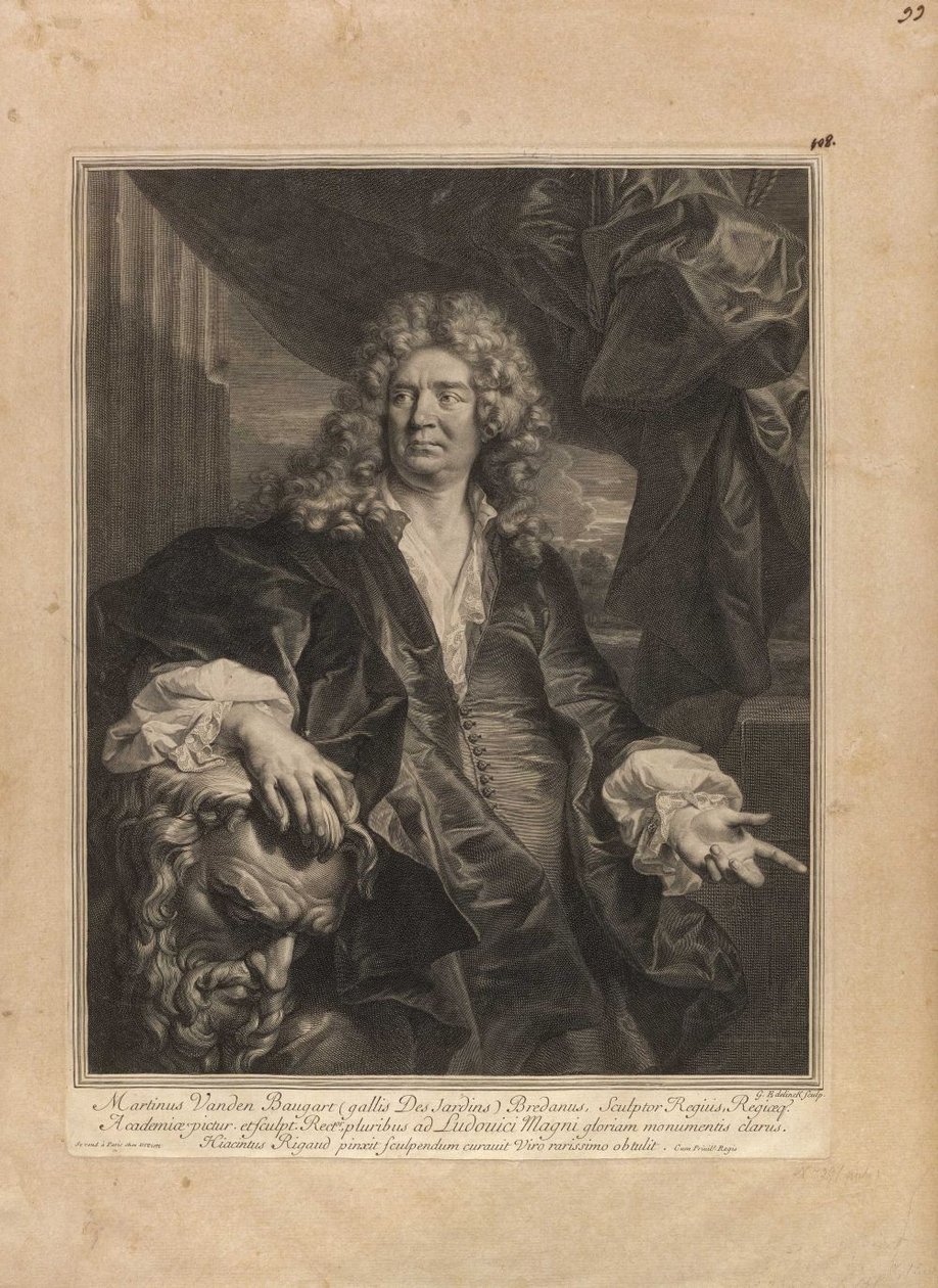 Martinus Vanden Baugart [Martinus Vanden Baugart Gallis Des Jardins Bredanus, Sculptor Regius] av Gérard Edelinck
