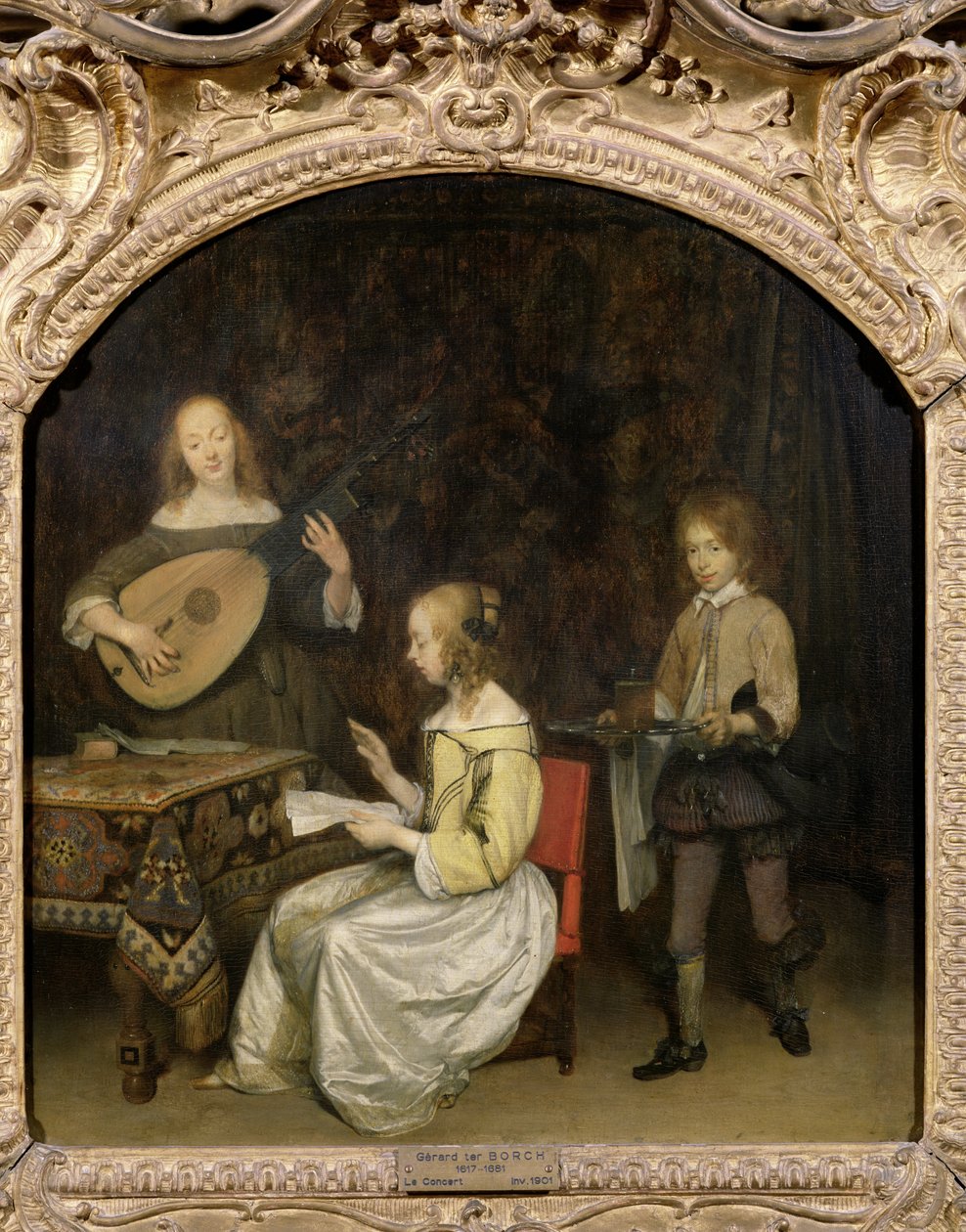 Konserten: Sanger og Theorbo-spiller av Gerard ter Borch