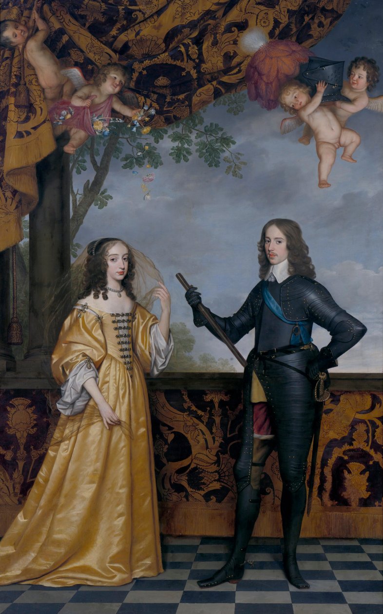 Dobbeltportrett av William II (1626-1650), prins av Orange, og kona Mary Stuart (1631-1660) av Gerrit van Honthorst