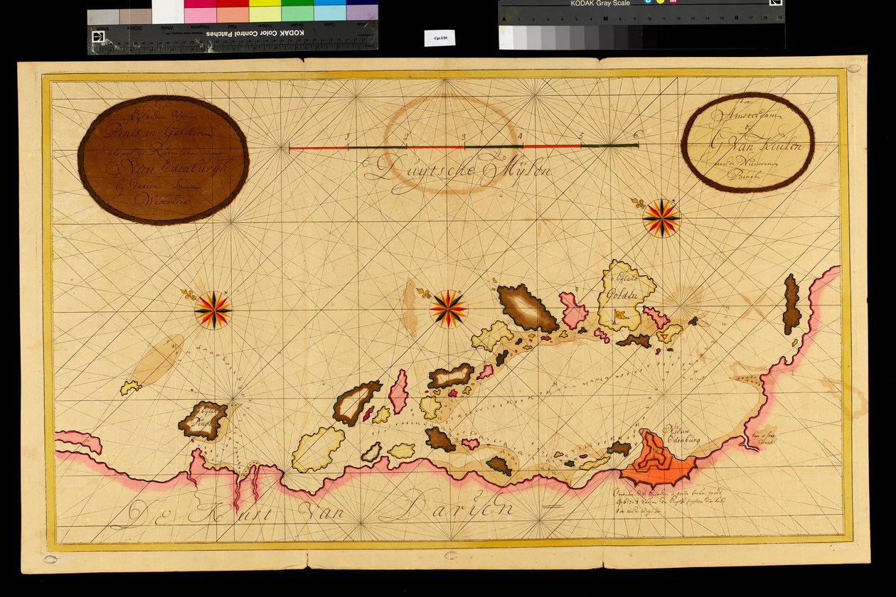 Kart over Darien-bukten, 1709-13 av Gerard van Keulen