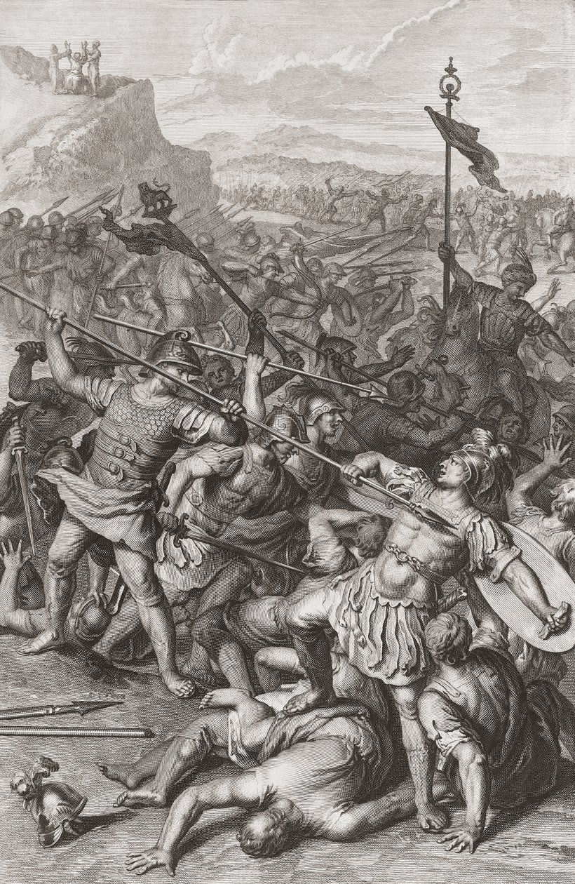 Israels kamp mot amalekittene. av Gerard (after) Hoet