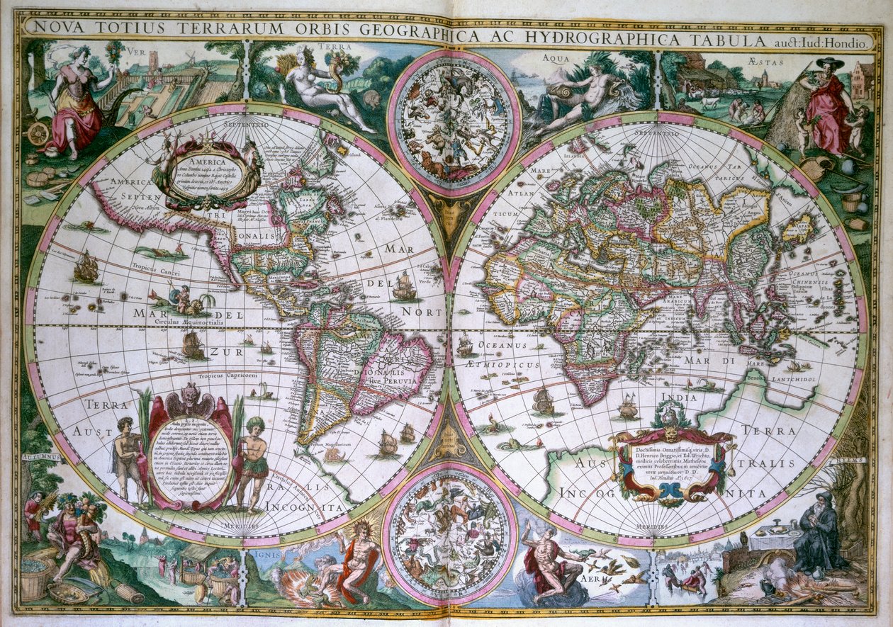Verdenskart. En ny verden av alle jorder av Gerard (after) Mercator