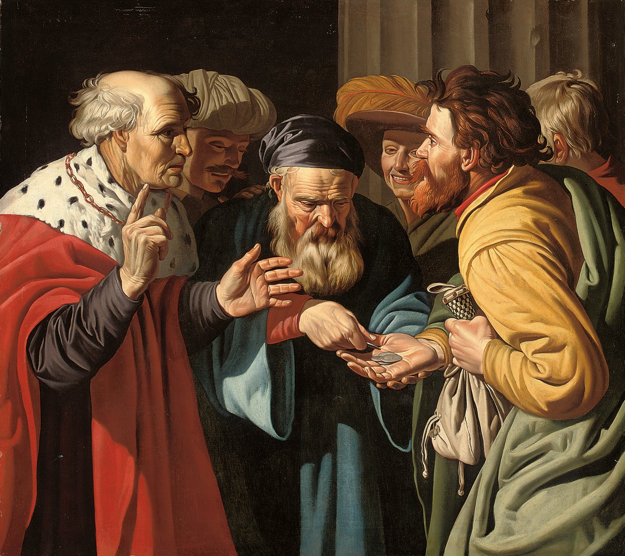 The Payment of Judas (olje på lerret) av Gerard (manner of) Seghers