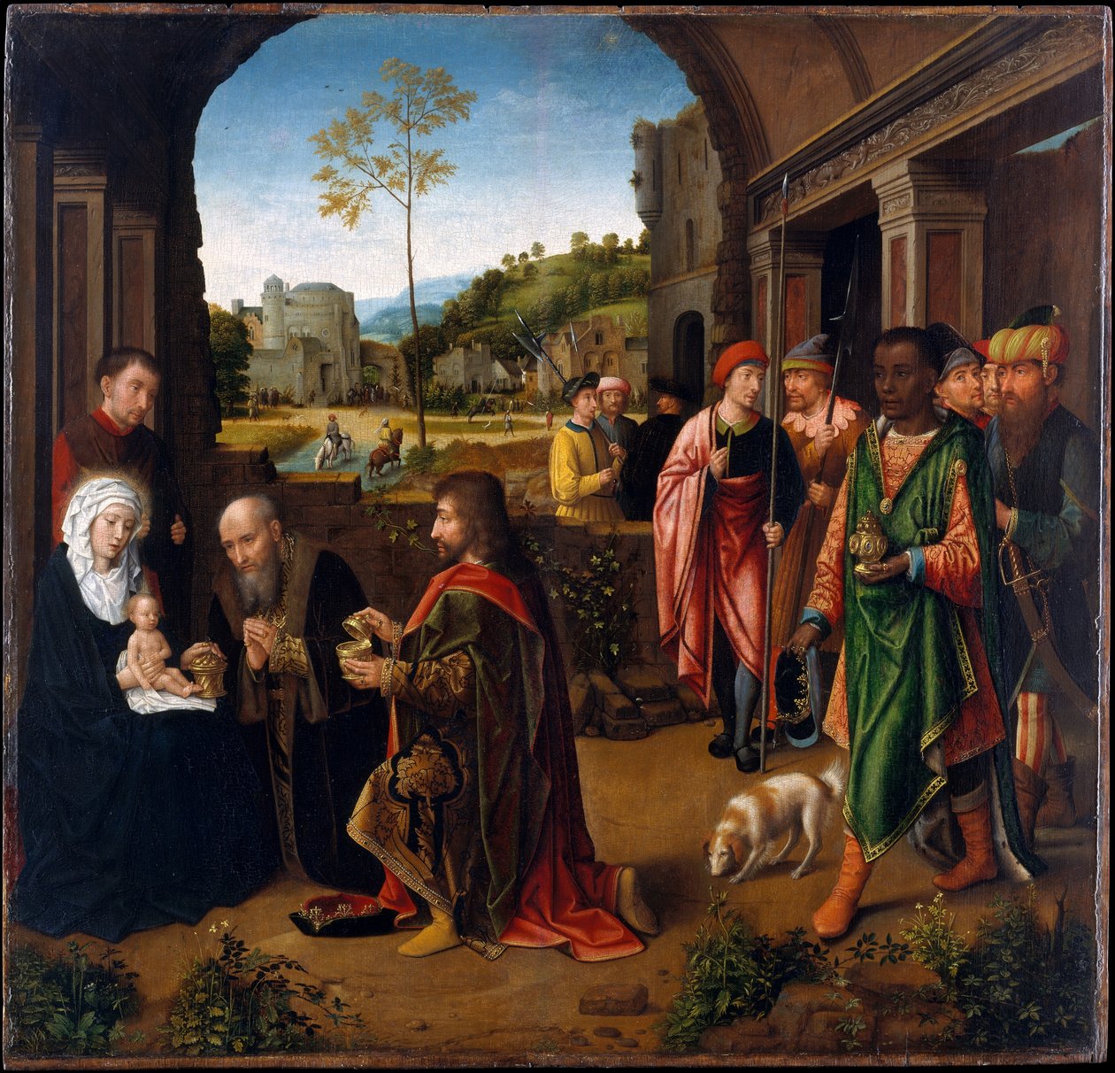 The Adoration of the Magi, ca. 1520 (olje på tre) av Gerard (studio of) David
