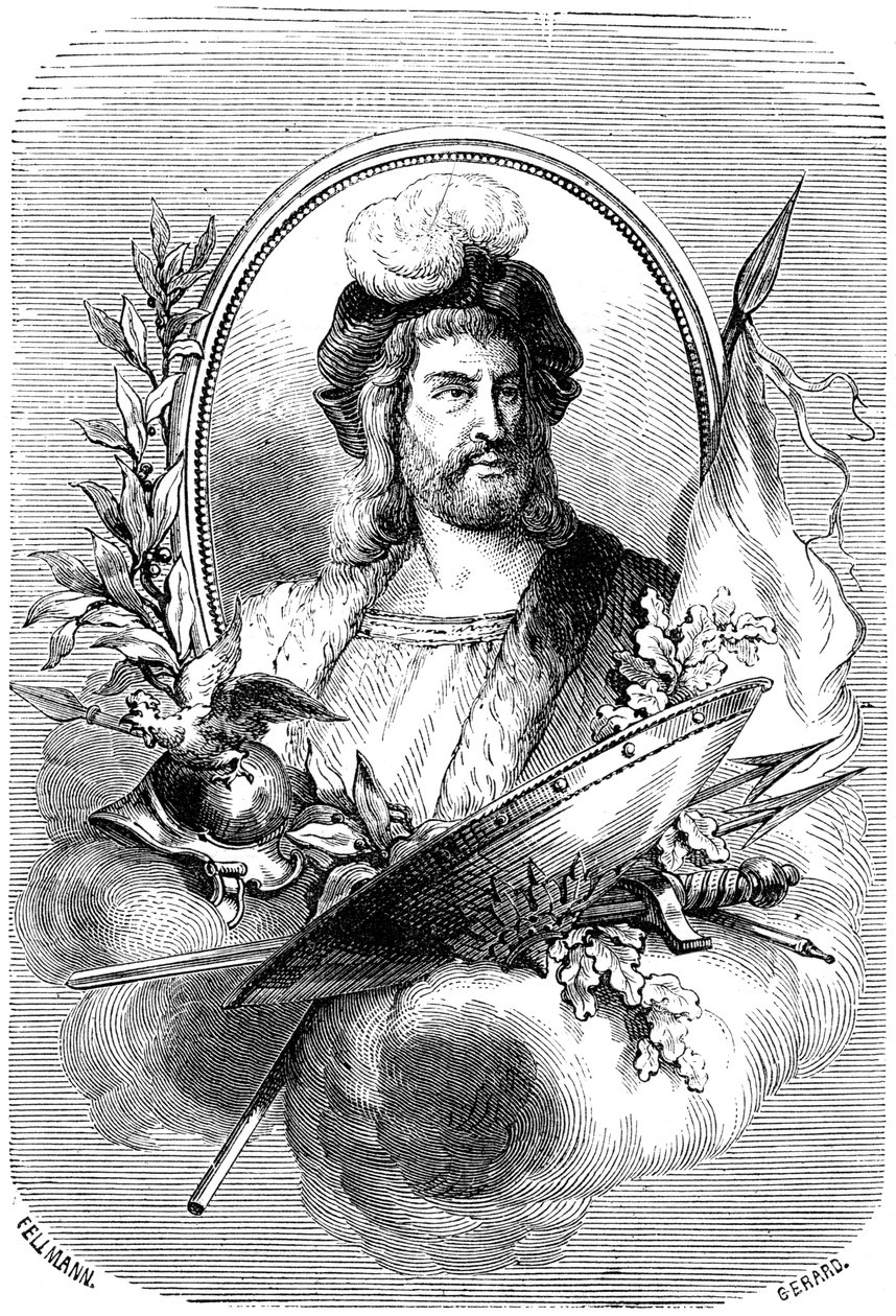 Pierre Terrail de Bayard, fransk soldat på 1500-tallet, 1882-1884. av Gerard