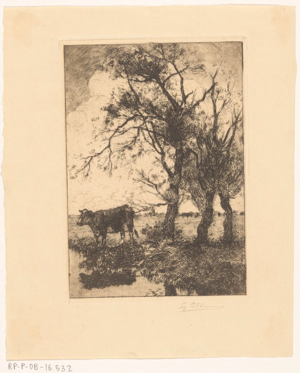 Ku ved vannkanten av Gerard Altmann (signed by artist)