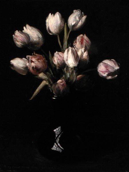 Tulipaner i vase av Gerard Chowne