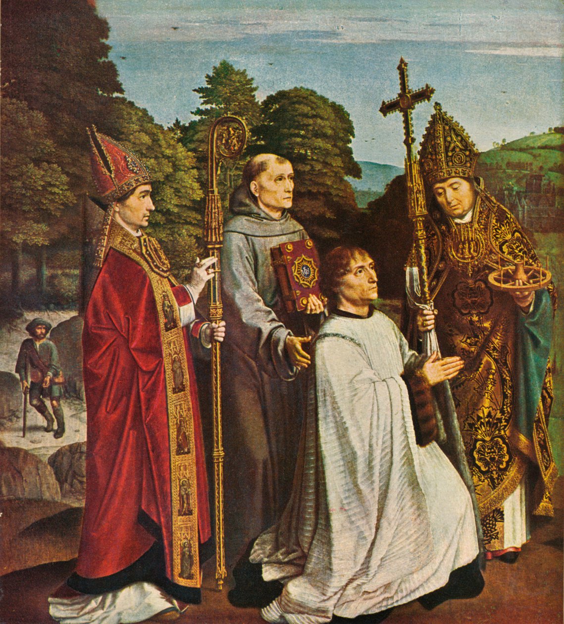 Canon Bernardijn Salviati og tre hellige, 1501, 1909 av Gerard David