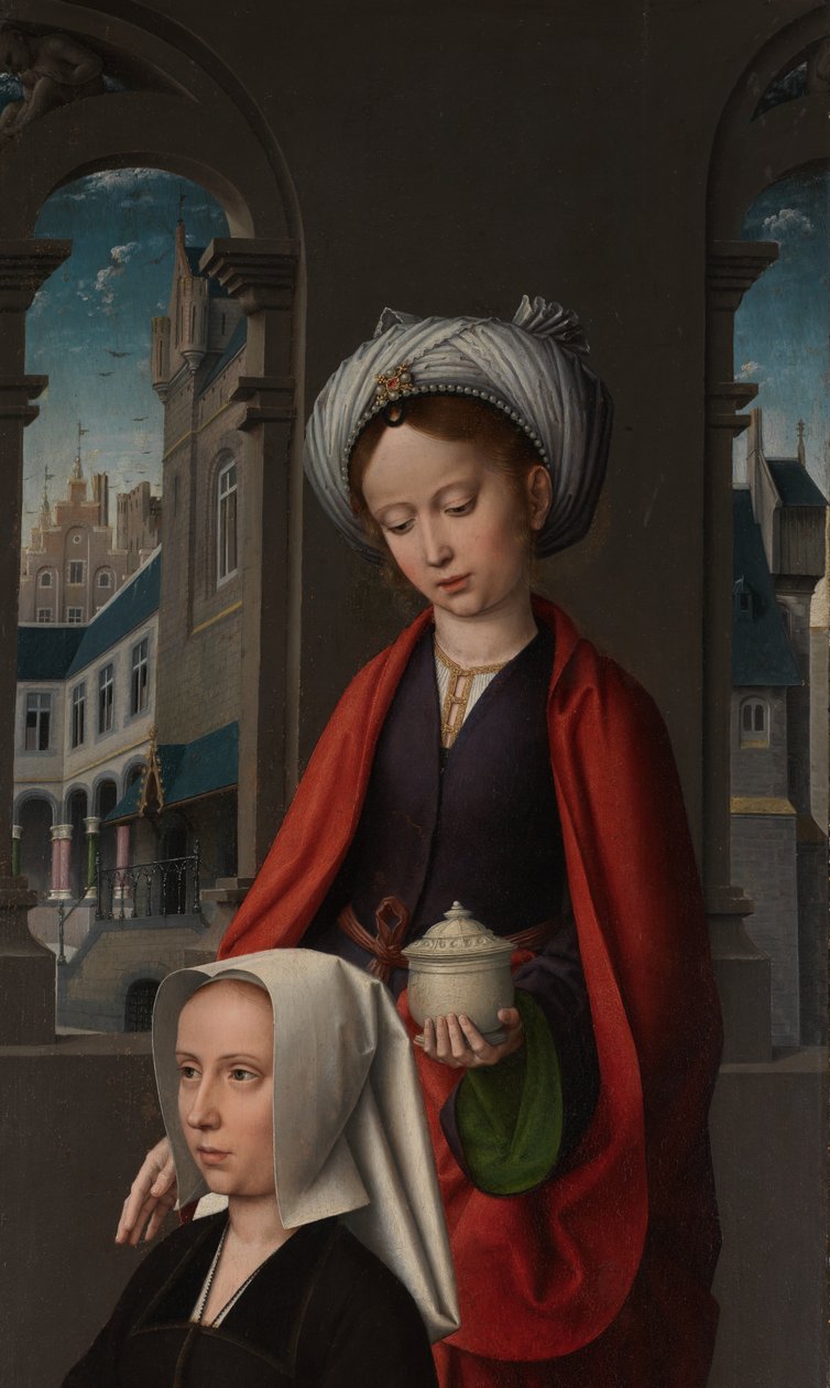 Detalj av et utvendig panel av Kristi dåp, ca. 1502-08 (olje på panel) av Gerard David