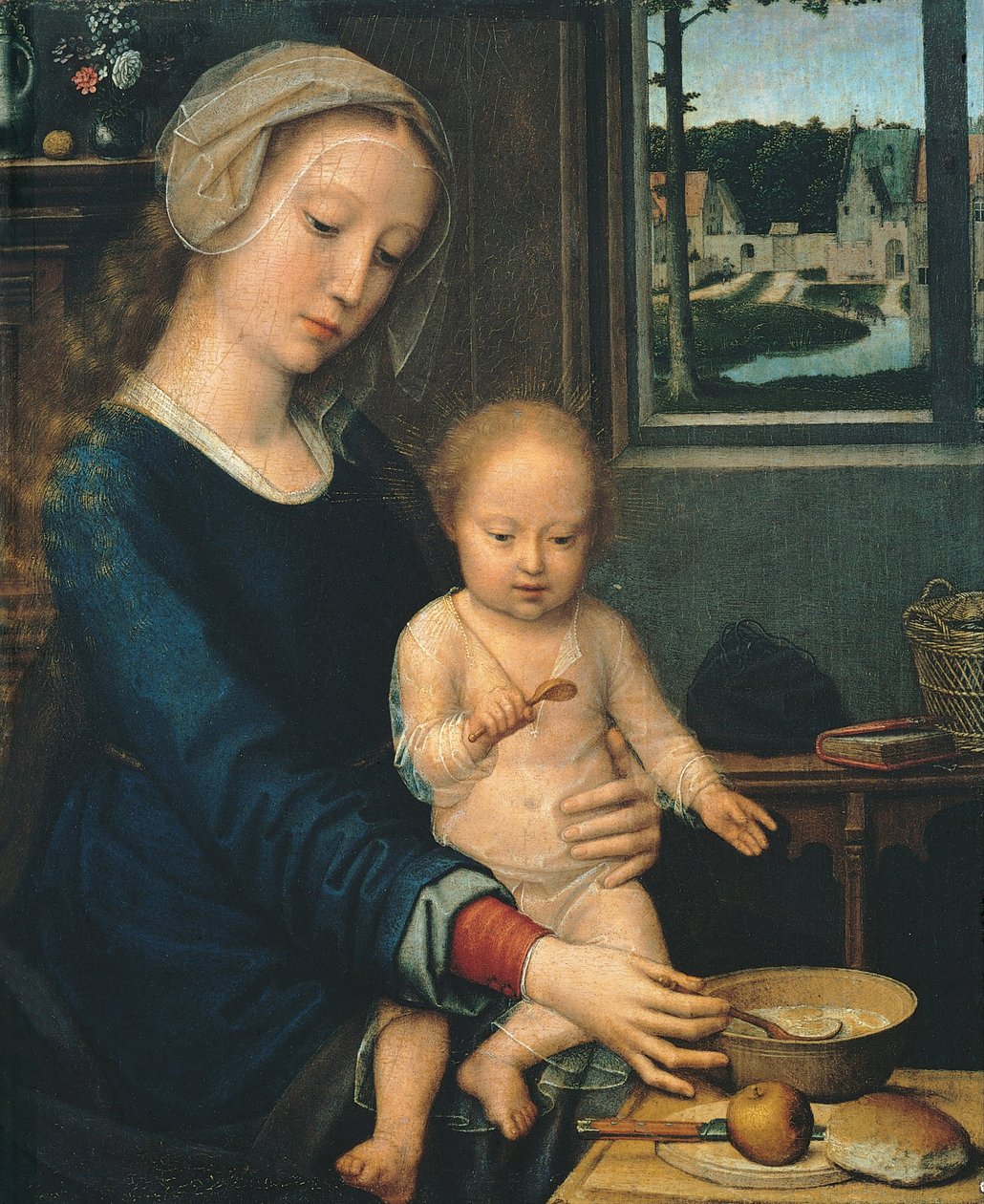 Madonna og barn med melkesuppen, 1510-1515 av Gerard David