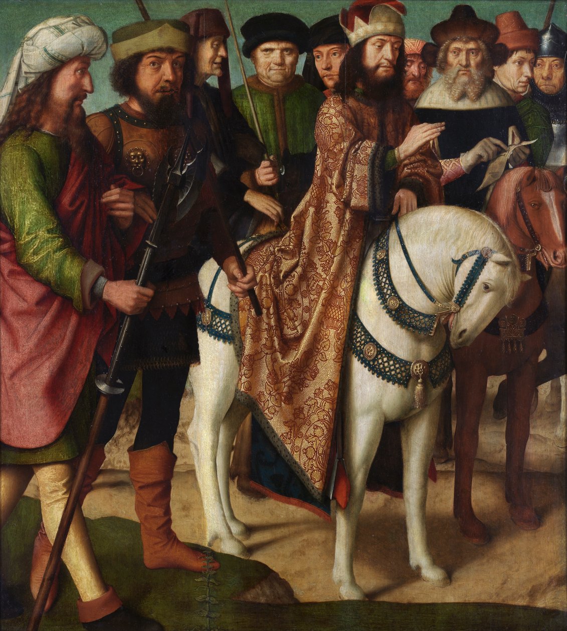 Romerske soldater og jødiske dommere (olje på panel) av Gerard David