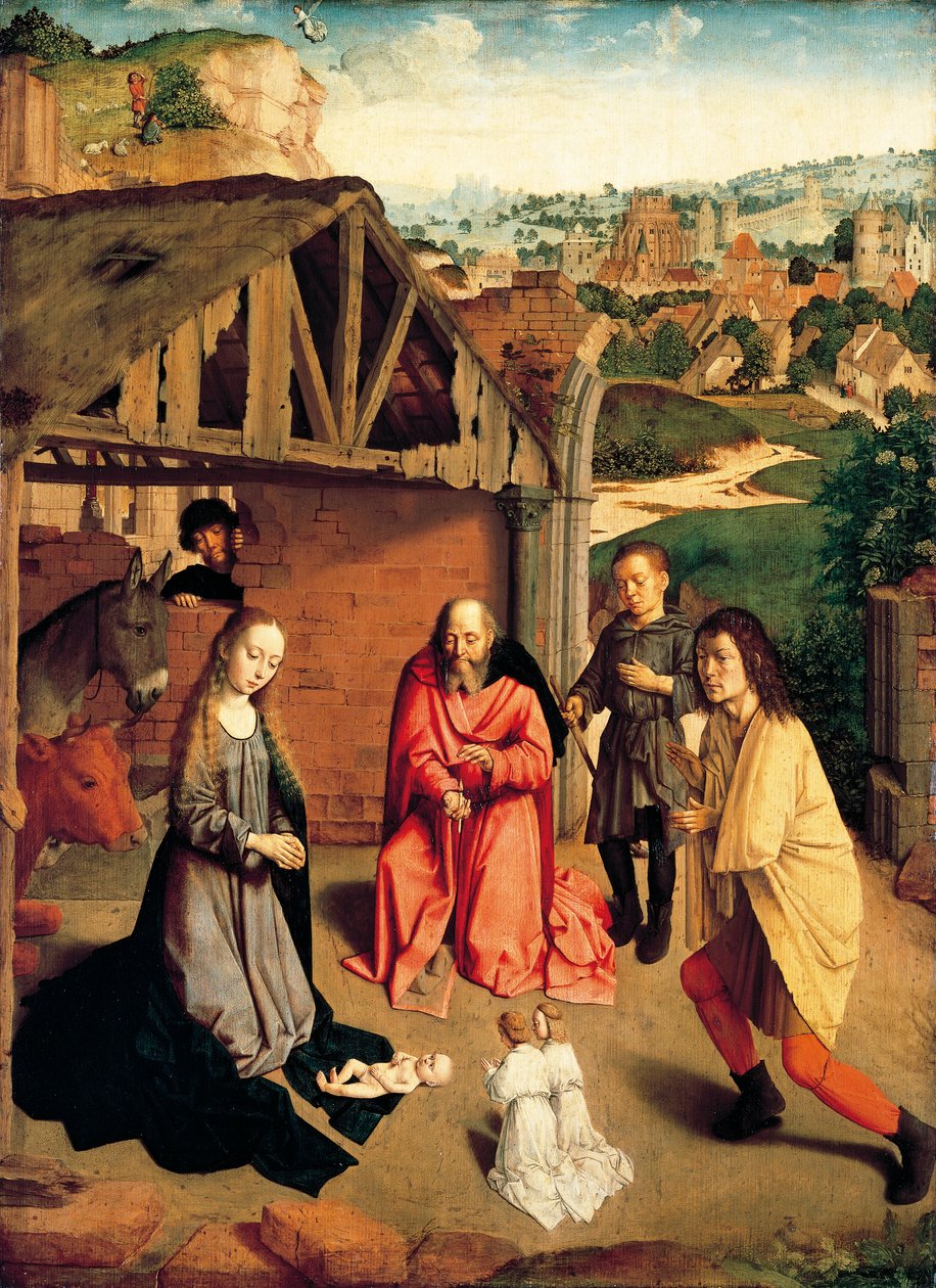 The Nativity, ca 1490, av Gerard David (ca 1460-1523) av Gerard David