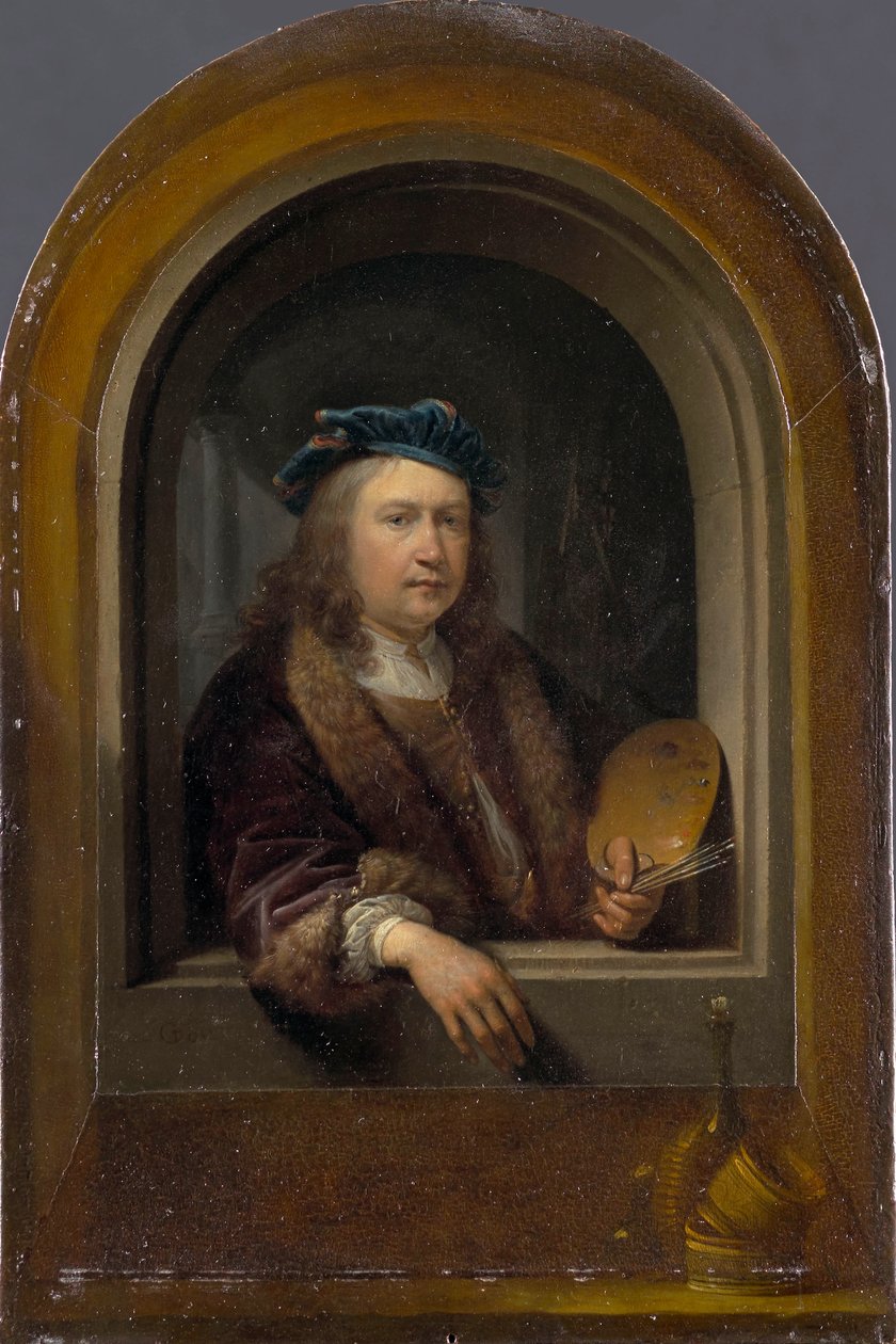 Selvportrett med palett, ca. 1660. av Gerrit Dou