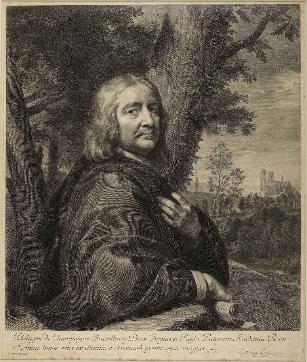 Philippe de Champaigne (Robert-Dumesnil VII, 239, nr. 164, tilstand I) av Gérard Edelinck