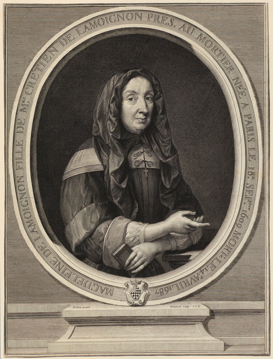 Portrett av Madeleine de Lamoignon av Gérard Edelinck