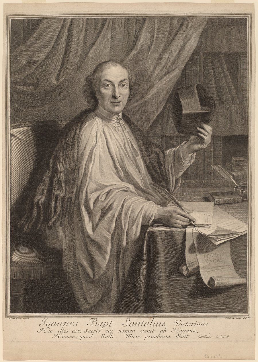 Jean-Baptiste Santeuil av Gerard Edelinck after Chevalier Dumee