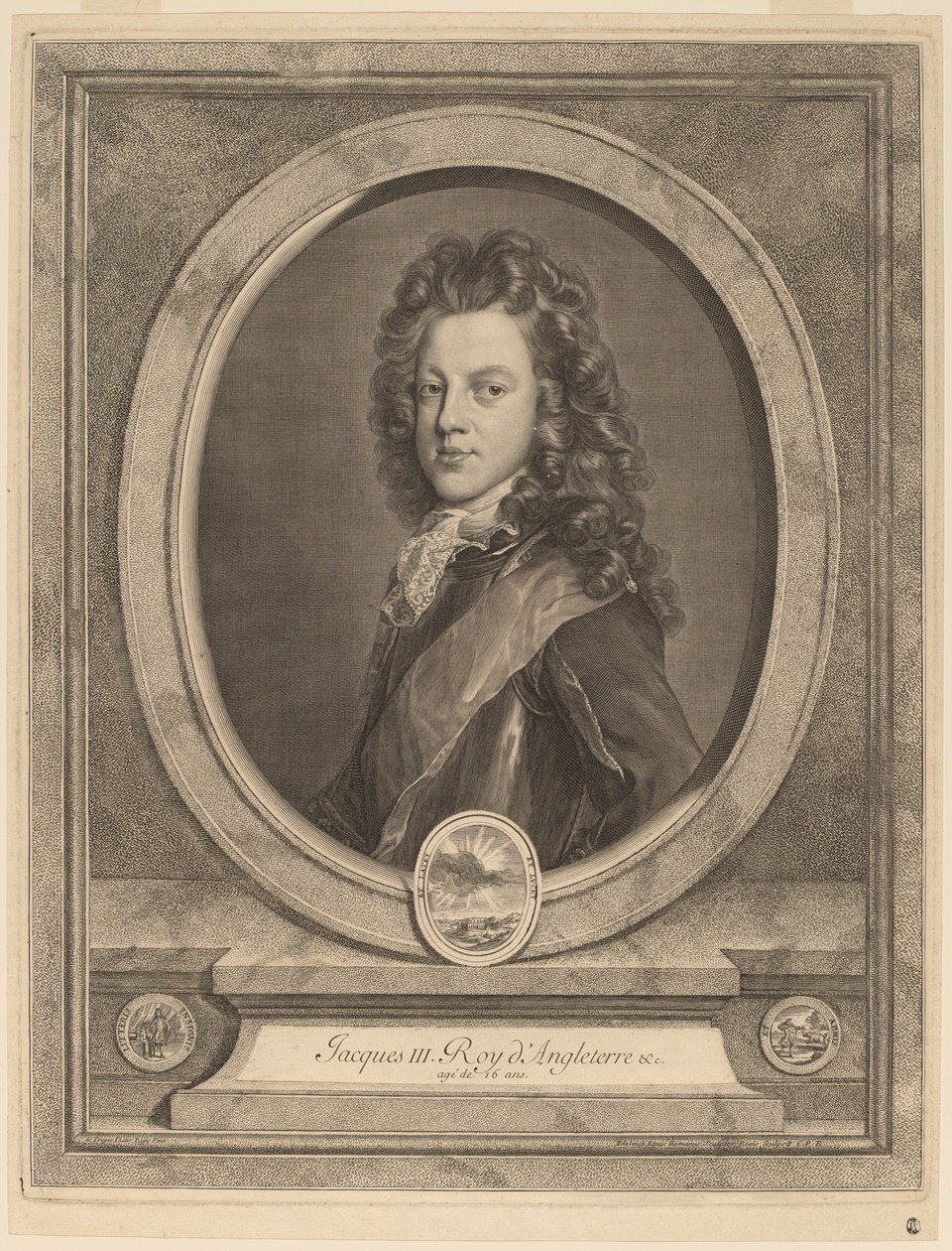 James III, prins av Wales av Gerard Edelinck after François de Troy