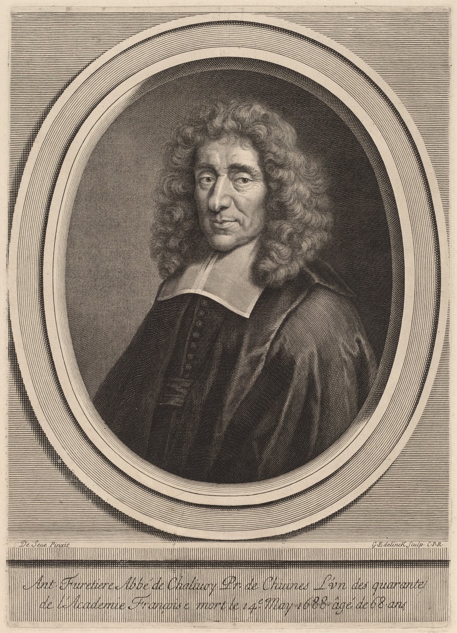 Antoine Furetiere av Gerard Edelinck after Gilbert de Seve