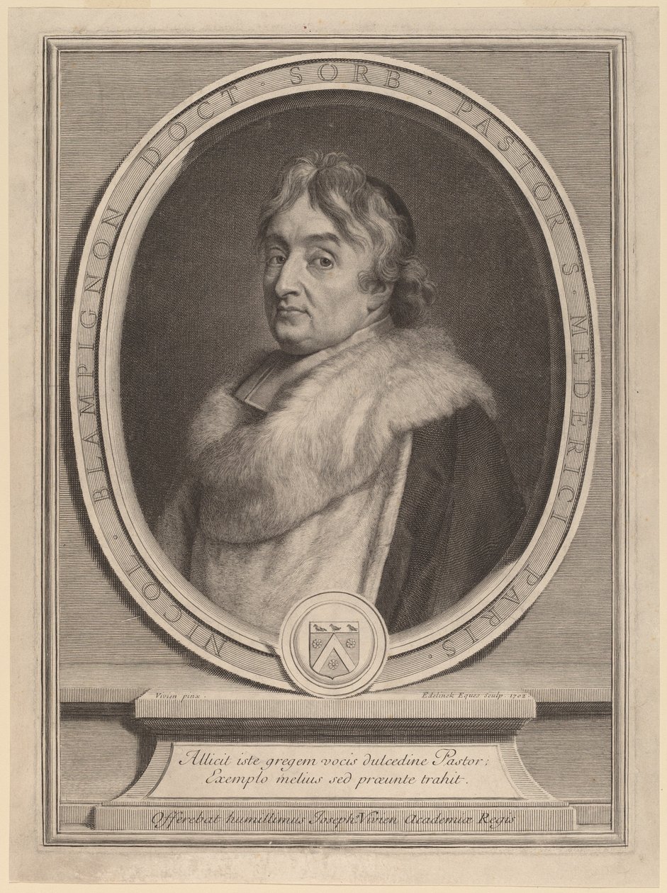Nicolas de Blampignon av Gerard Edelinck after Joseph Vivien