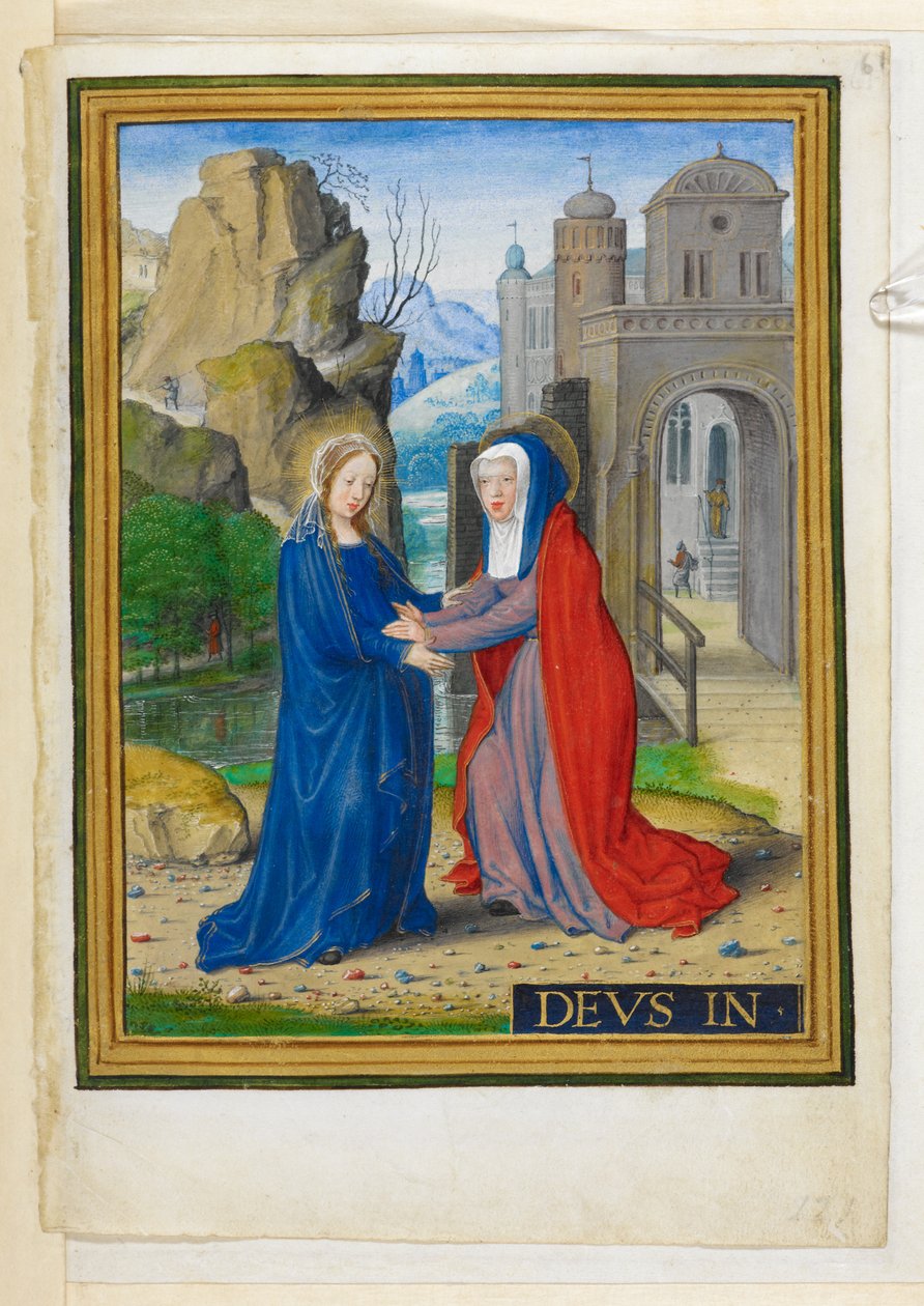 Legge til. 34294, f.61 The Visitation, illustrasjon fra 