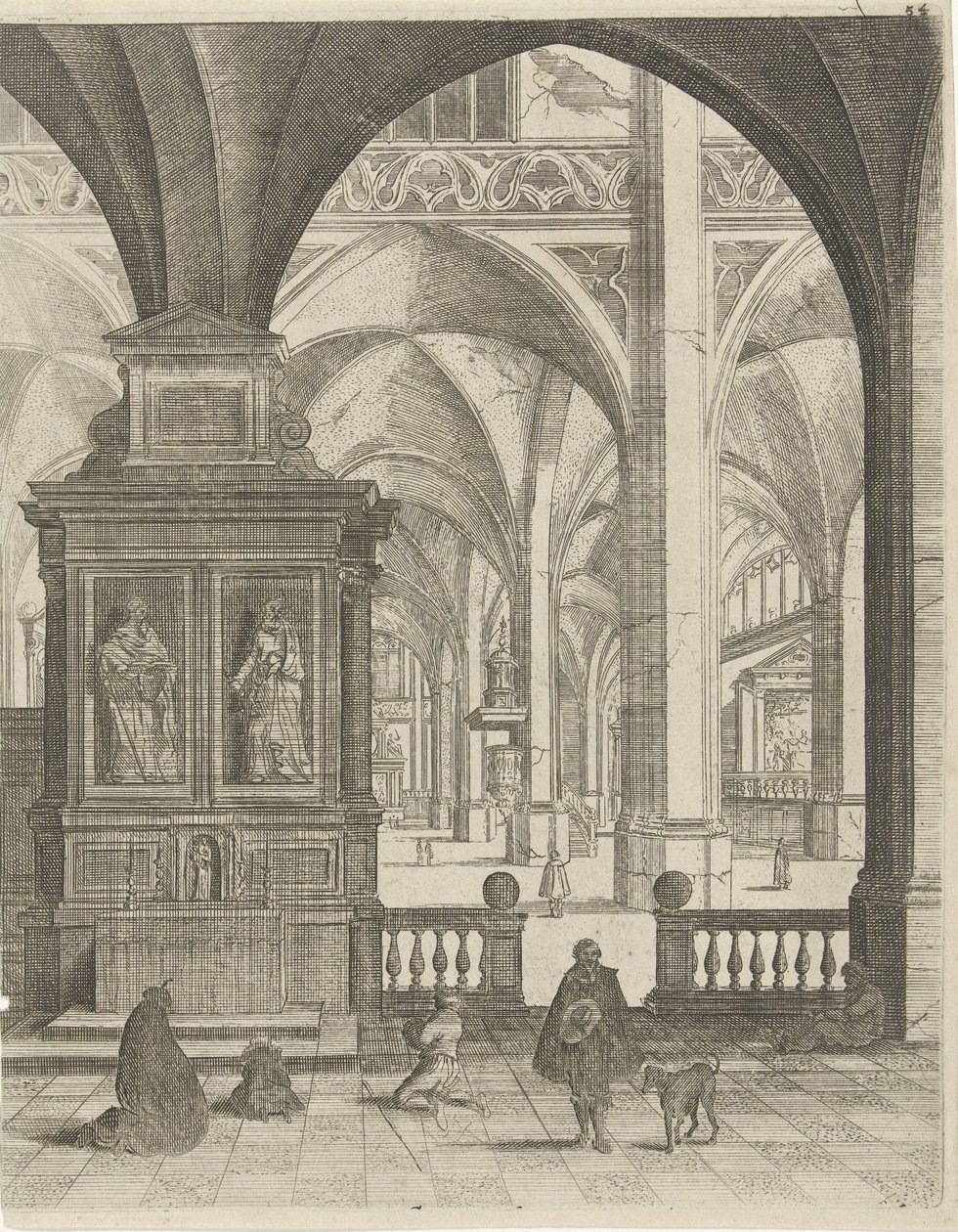 Kerkinterieur av Gerard Houckgeest