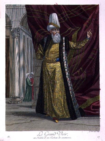The Grand Vizir, i seremonielle kapper og turban av Gerard Jean Baptiste Scotin