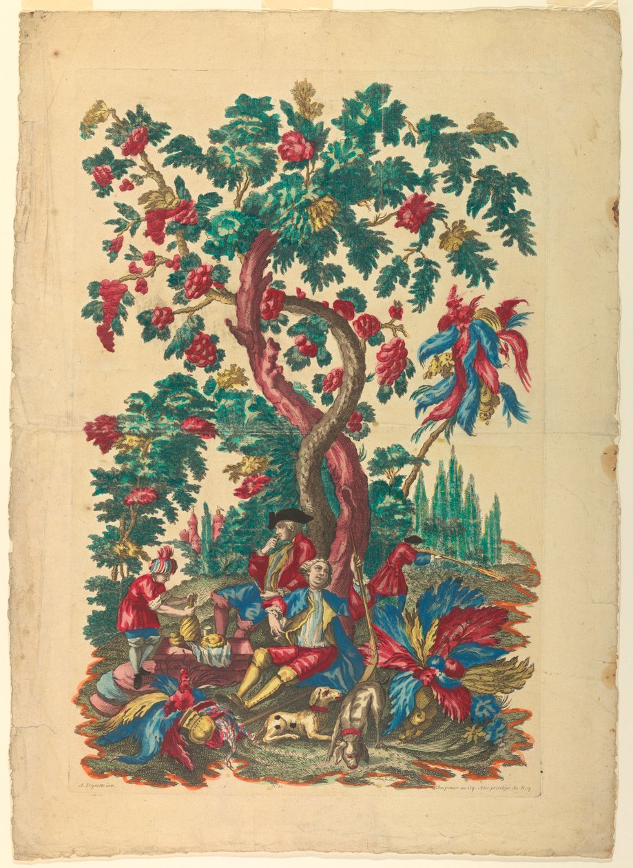 Omarbeid av jegerne av Gerard Jean Baptiste Scotin the Younger