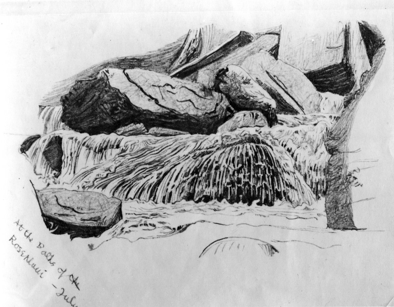 At the Baths of Rosenlaui- juli, ca. 1867 (blyant på papir) av Gerard Manley Hopkins
