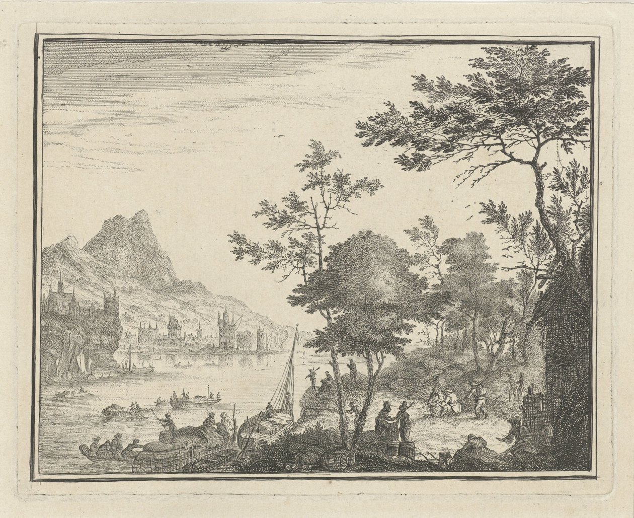 Elvelandskap med landingsplass av Gerard Melder