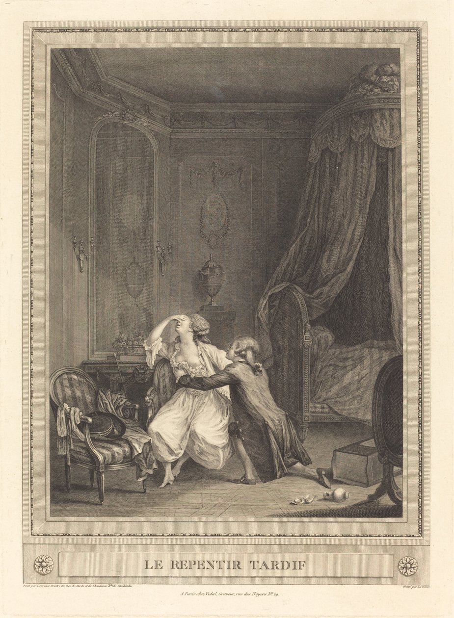 Sen omvendelse av Gerard Rene Le Vilain after Nicolas Lavreince