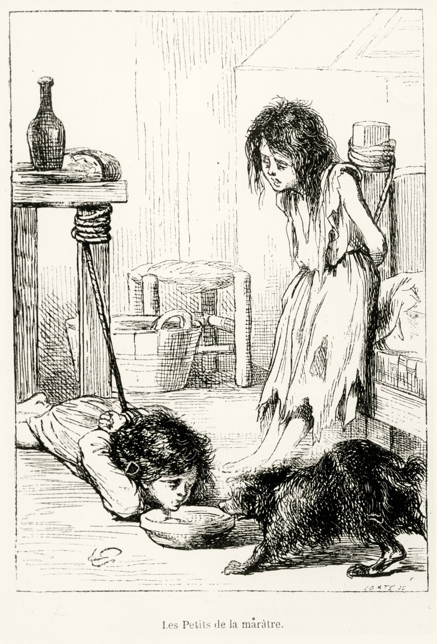 The Pitiful Children, illustrasjon fra "L"Annee Illustree", 1868 av Gerard Seguin