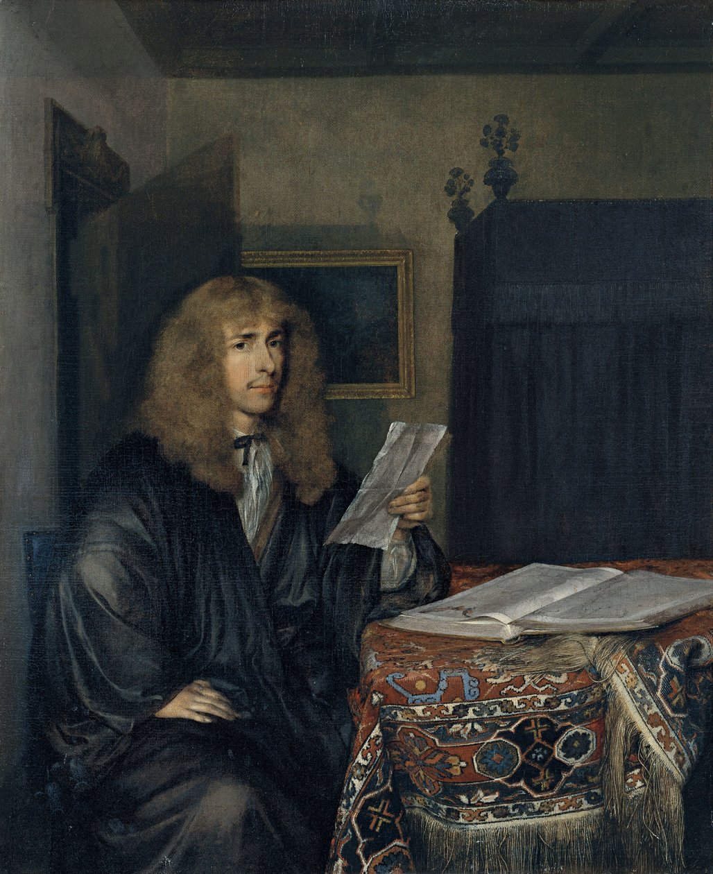 Portrett av en mann som leser et dokument av Gerard Ter Borch the Younger