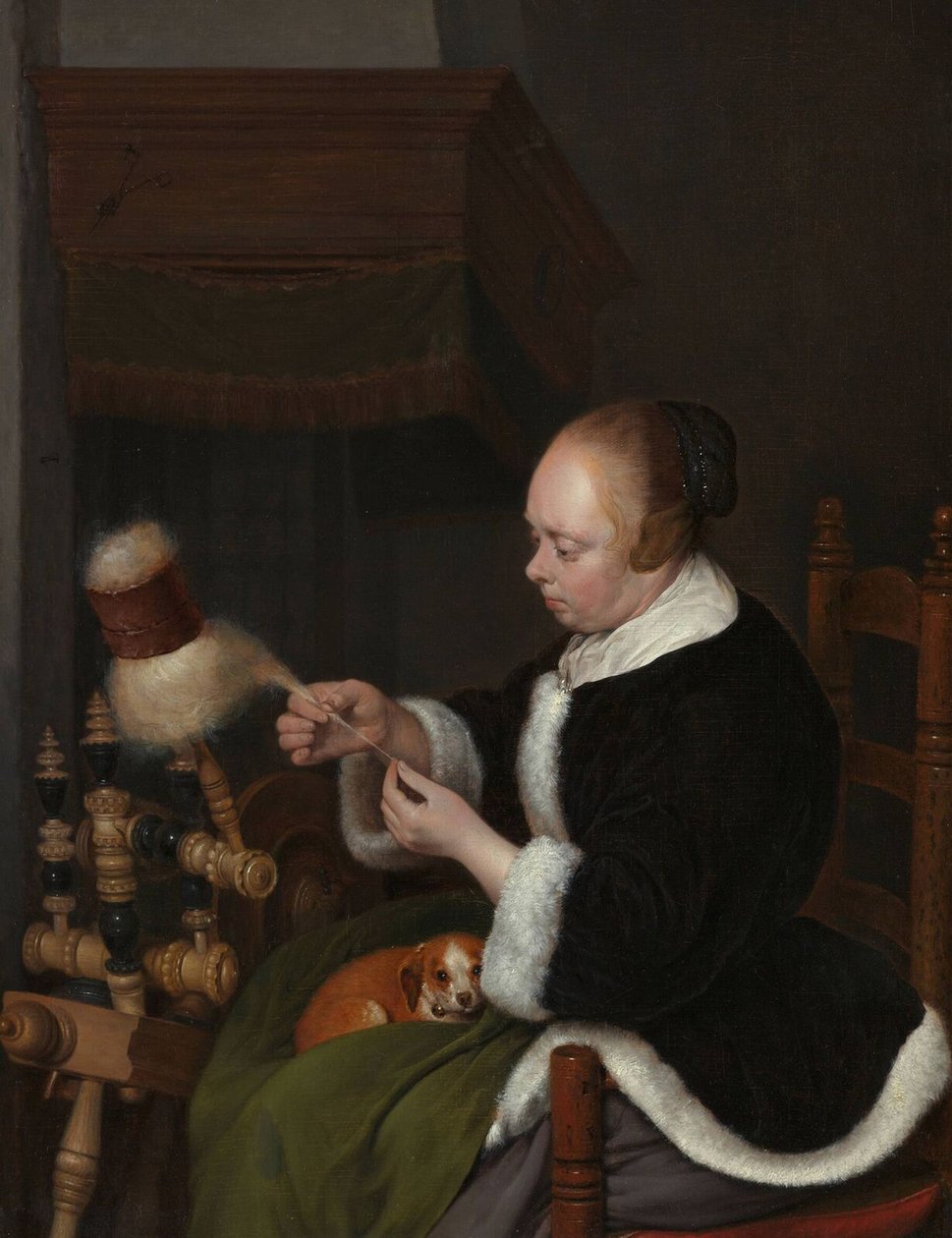 Spinneren, 1652 av Gerard Ter Borch the Younger