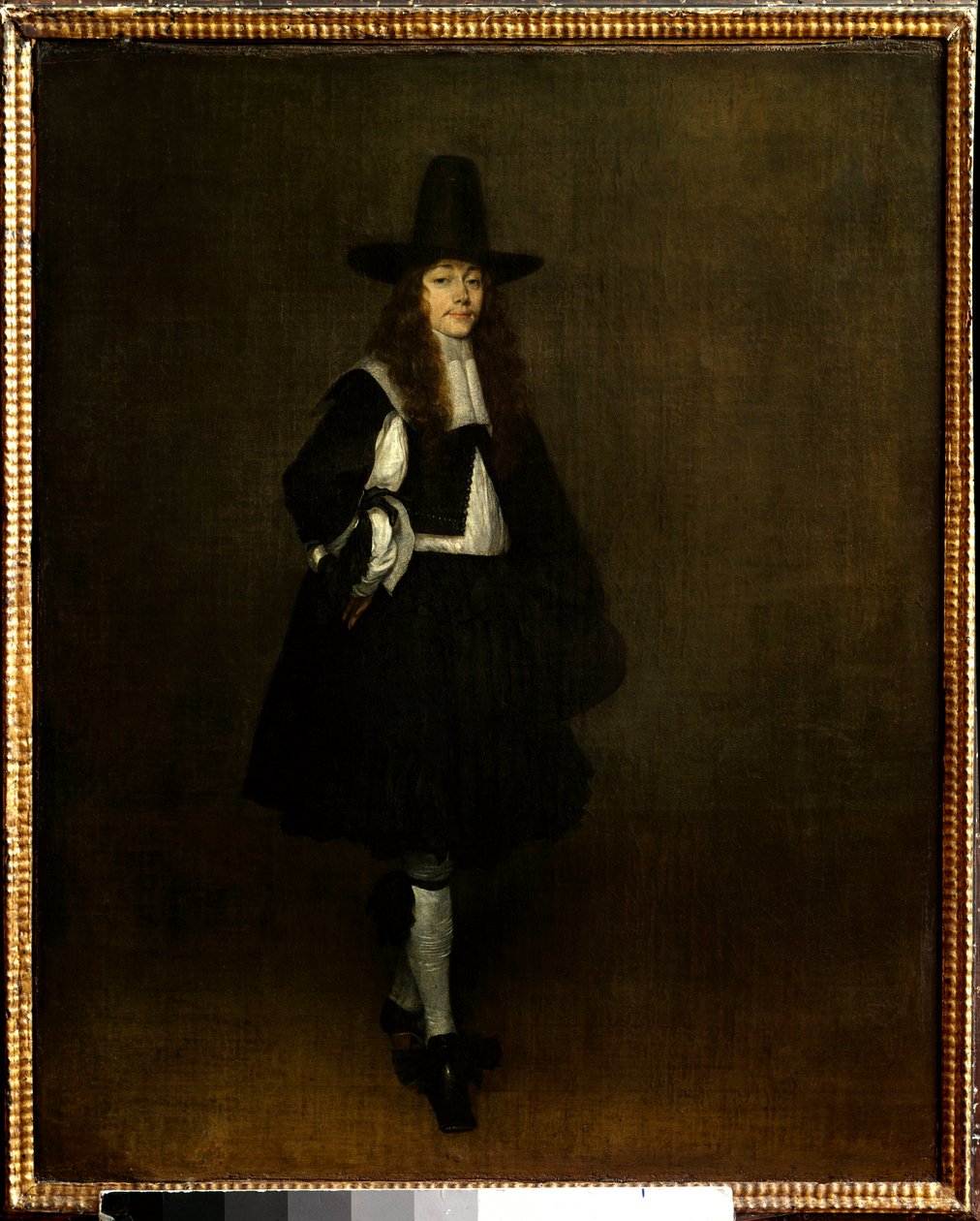 Portrett av mannen i svart maleri av Gerard Ter Borch (1617-1681) 1600-tallets søn. 0,67x0,53 m Paris, musee du Louvre - Portrett av en mann i svart. Maleri av Gerard Ter Borch (1617-1681) av Gerard ter Borch