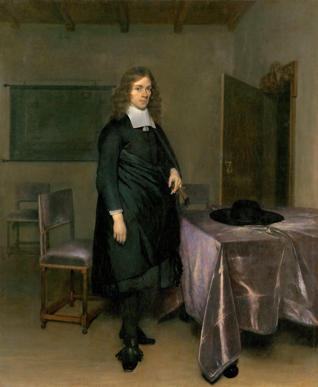 Portrett av en mann av Gerard Ter Borch (Terburg), den yngre (1617-1681), - Olje på lerret - Tiroler Landesmuseum Ferdinandeum, Innsbruck av Gerard Terborch