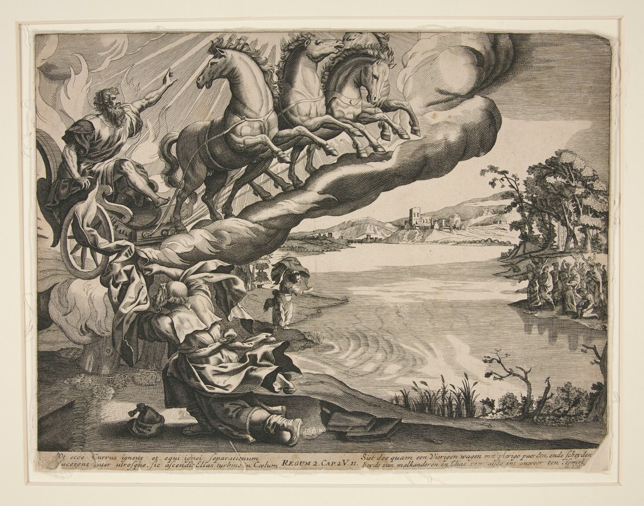 Kapittel II fra II Kings, The Translation of Elijah av Gerard Valck