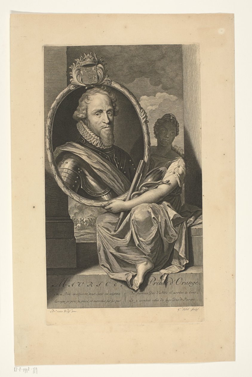 Portrett av Maurits, Prince of Orange Syv portretter av historiske skikkelser (serietittel) av Gerard Valck