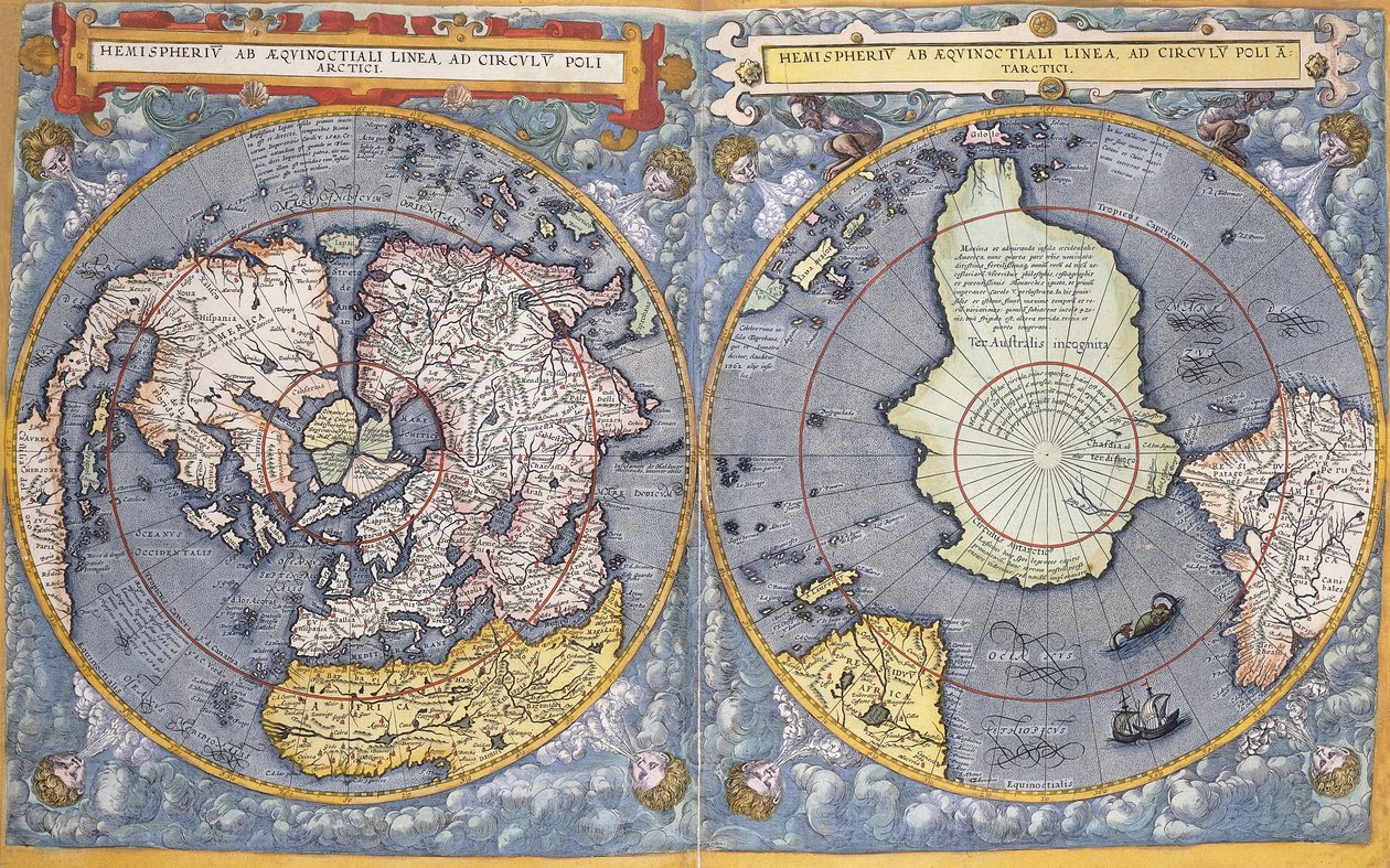 Nord- og Sydpolen, 1593 av Gerard de Jode