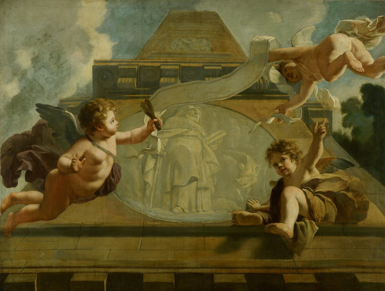 Den hellige Antonius Eremitten: Allegorisk fremstilling av omsorgen for spedalske og mennesker med utviklingshemming av Gerard de Lairesse