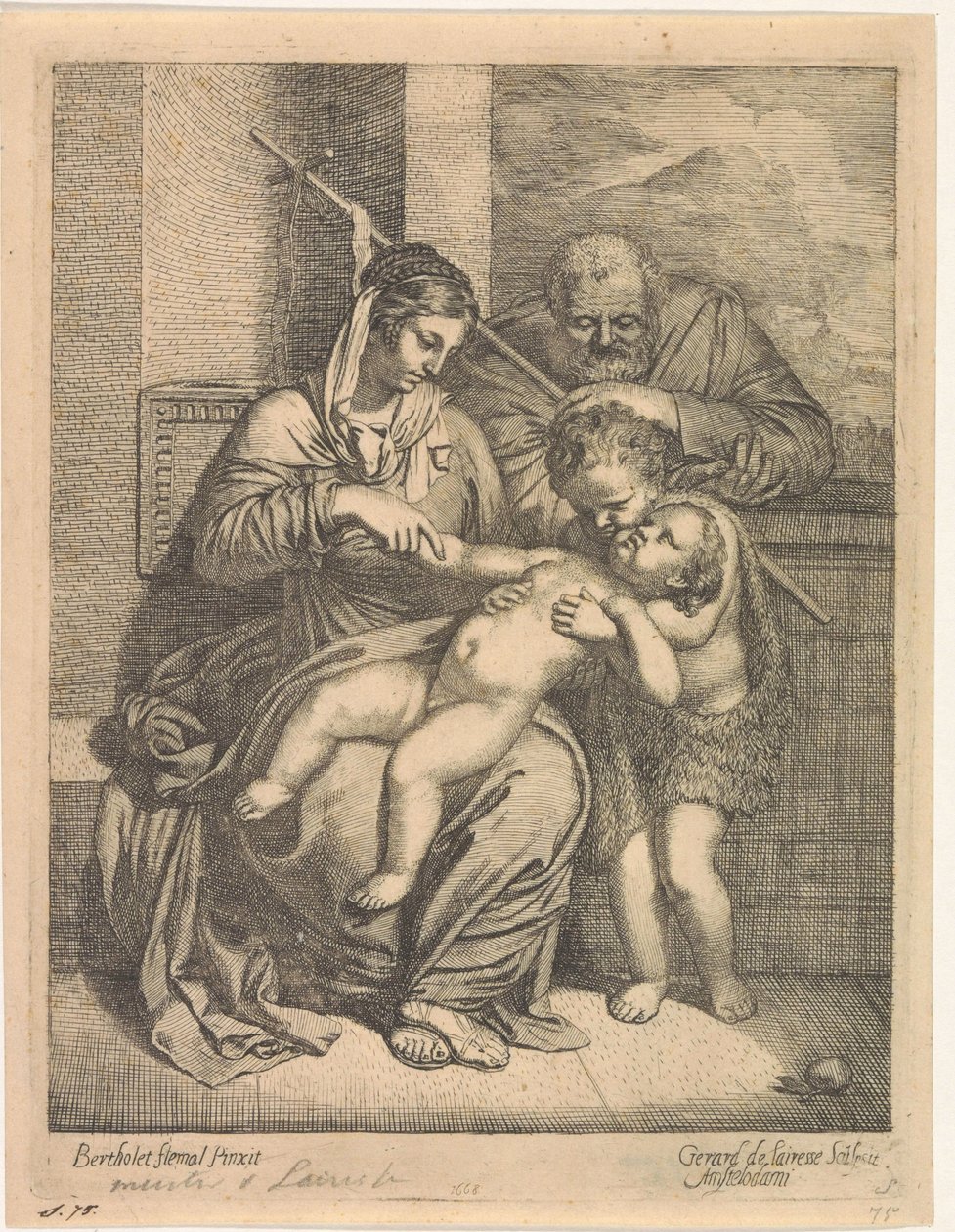 Den hellige familie med døperen Johannes av Gerard de Lairesse
