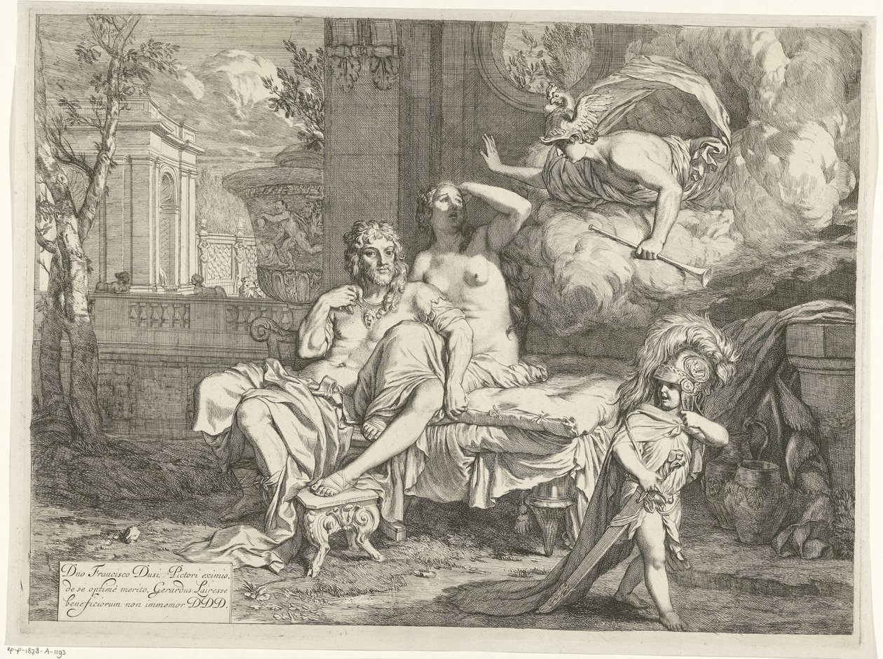 Mercury beordrer Calypso å la Odyssevs dra av Gerard de Lairesse