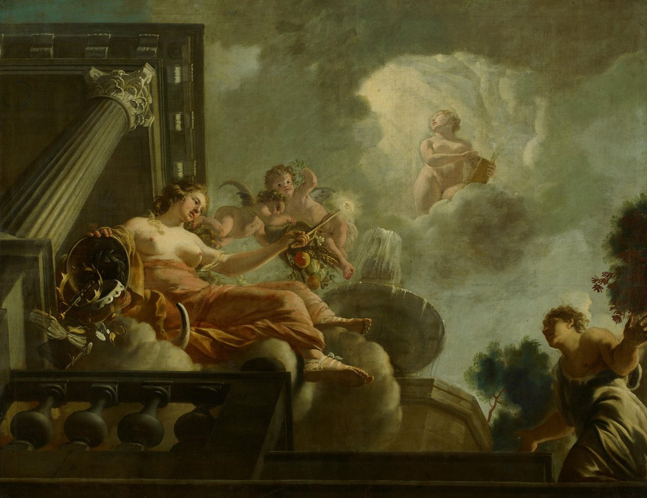 Religio begunstiger Abondantia: allegorisk fremstilling av omsorgen for spedalske og uskyldige av Gerard de Lairesse