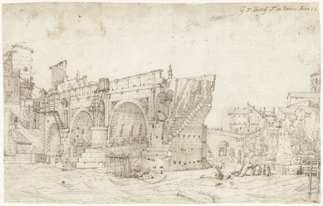 Ponte Rotto over Tiberen, Roma av Gerard ter Borch