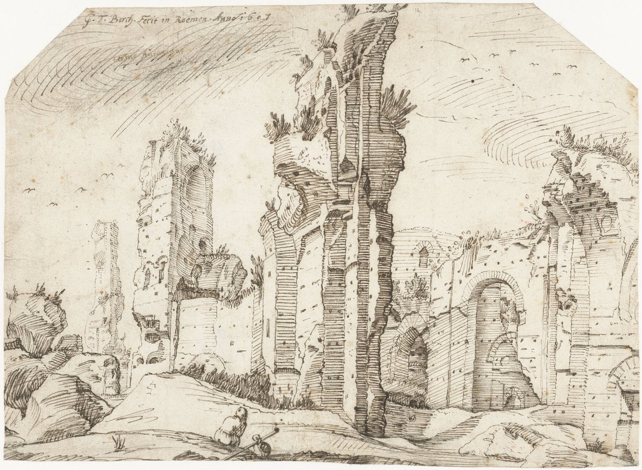Ruinene av badene i Caracalla av Gerard ter Borch