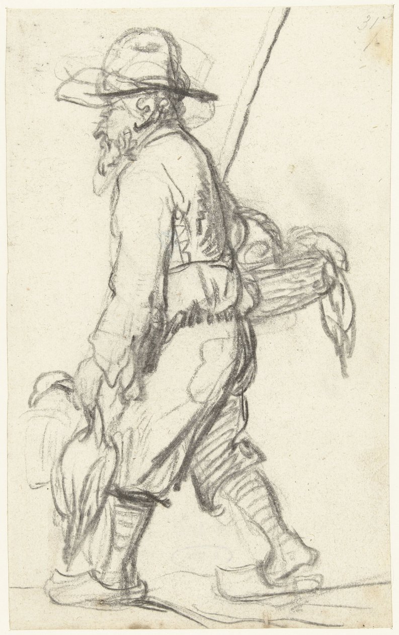 Jeger med en kurv med ender av Gerard ter Borch (II) (possibly)
