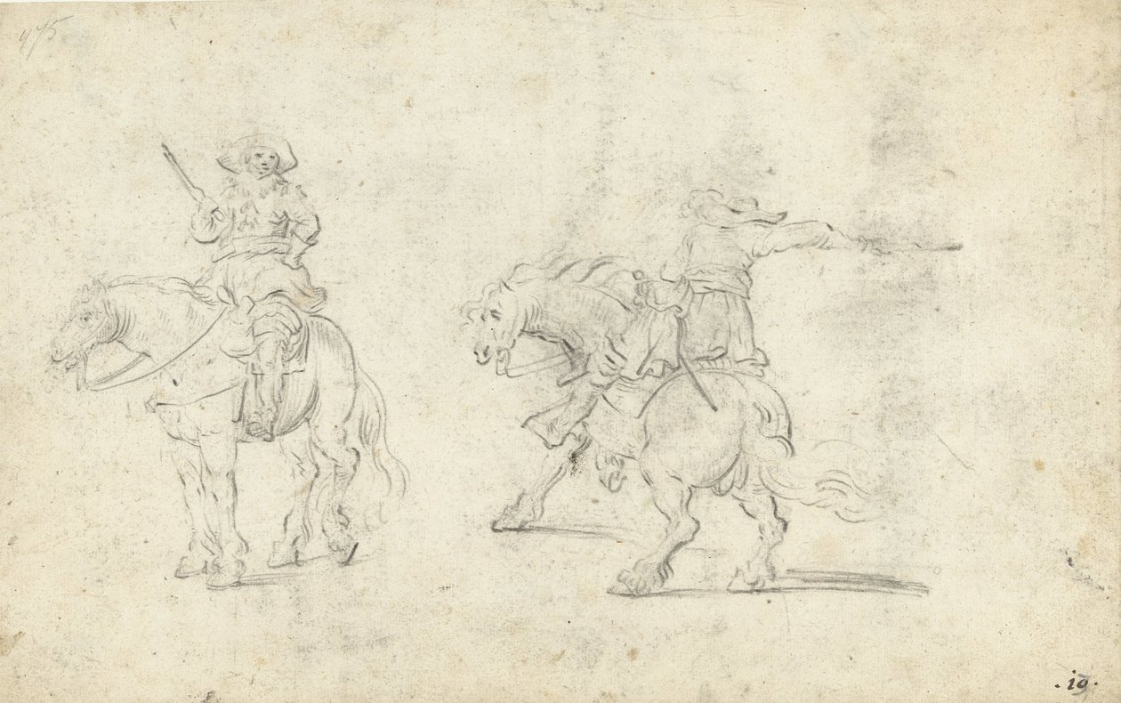 To soldater til hest av Gerard ter Borch (II) (possibly)