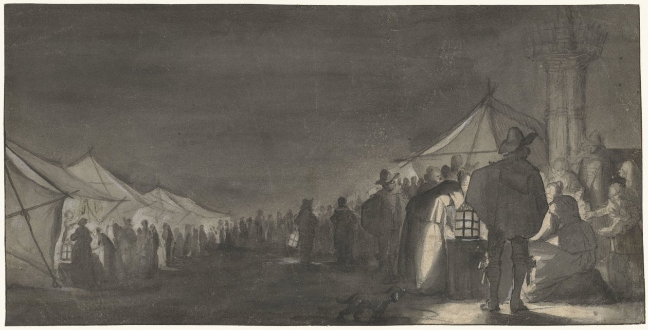 Melkmarkt i Zwolle, om natten av Gerard ter Borch (II)